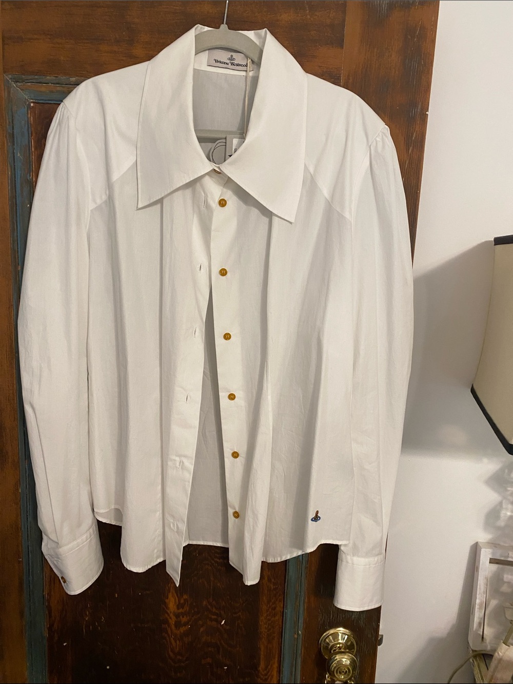 NWT Vivienne Westwood Bagatelle White Blouse/button down shirt Pointed Collar